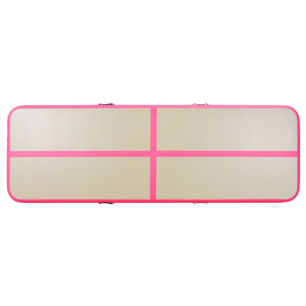 Inflatable Gymnastics Mat with Pump 500x100x10 cm PVC Pink